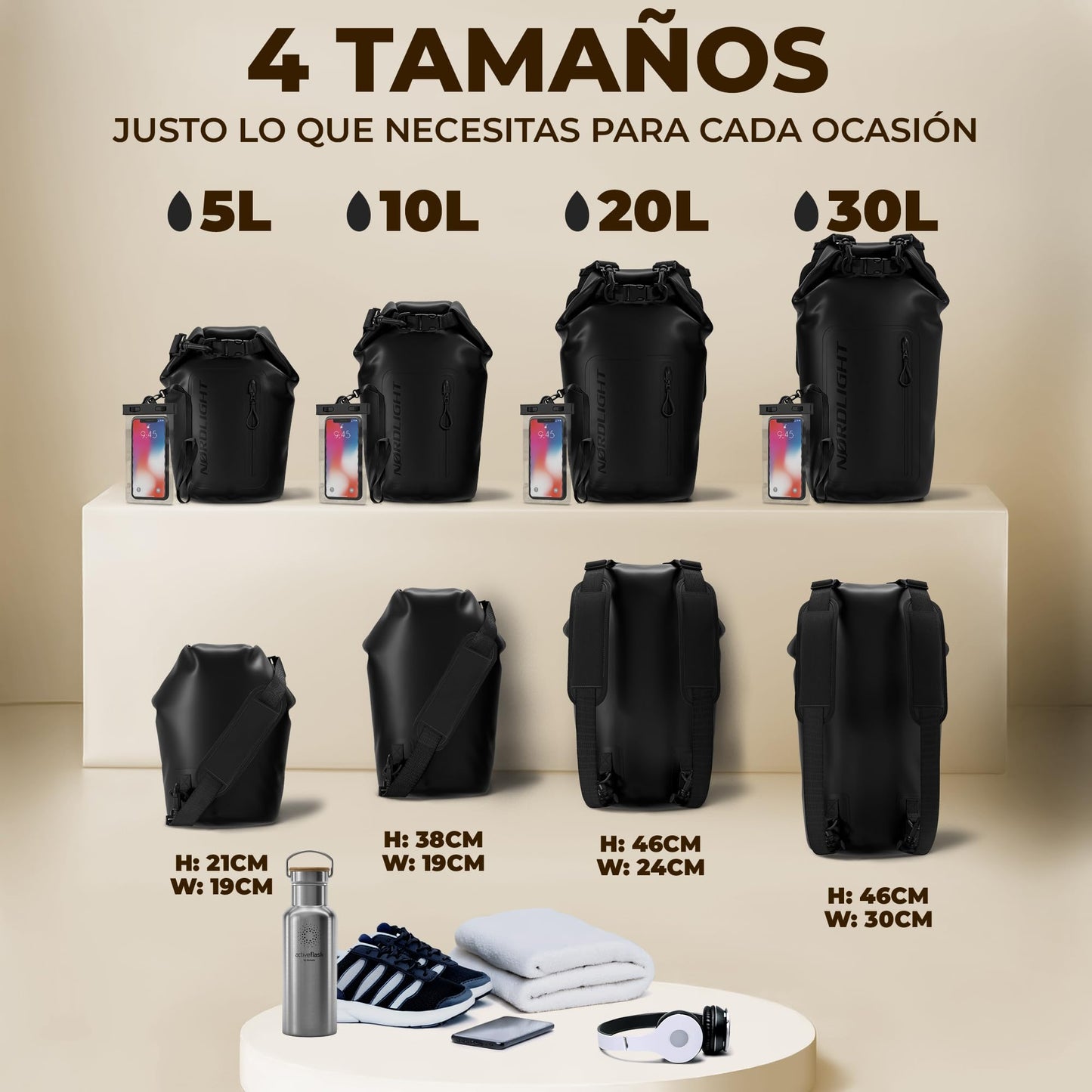 Bolsa Estanca NØRDLIGHT con Funda Impermeable – Protección total para tus aventuras