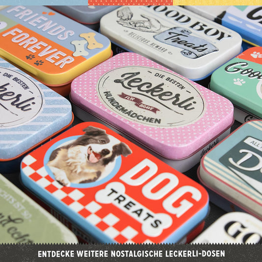 Lata retro “Dog Treats” – Guarda los premios para tu perro