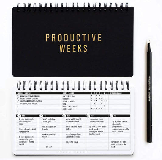 Scribbles That Matter 2024 weekly planner spiral bound (Undated) + Free Pen! | Your Daily weekly monthly productivity planner with habitpara trabajo de oficina | 55 Weeks (29x17.2”)