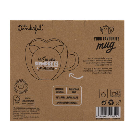 Mr. Wonderful Mr.Wonderful-Taza 3D Rosa-A tu vera, siempre es primavera, multicolor (2505010476W0ESP)