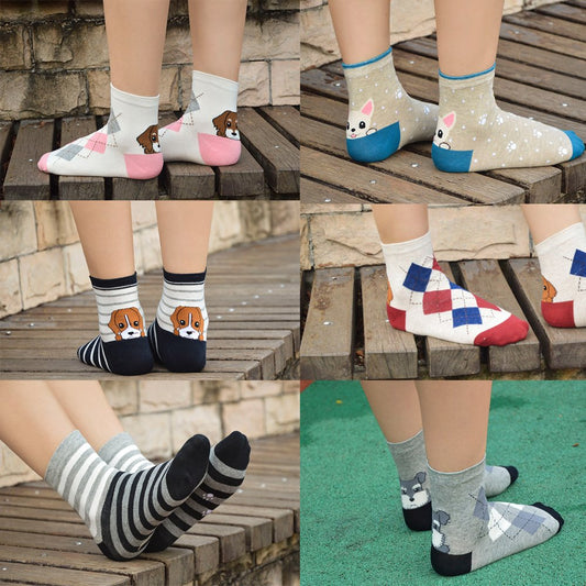 Setc calcetines perrunos – Calcetines con huellitas y perretes felices
