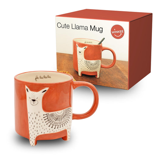 Taza llama “fa la la la” – Una siesta caliente sobre cuatro patas