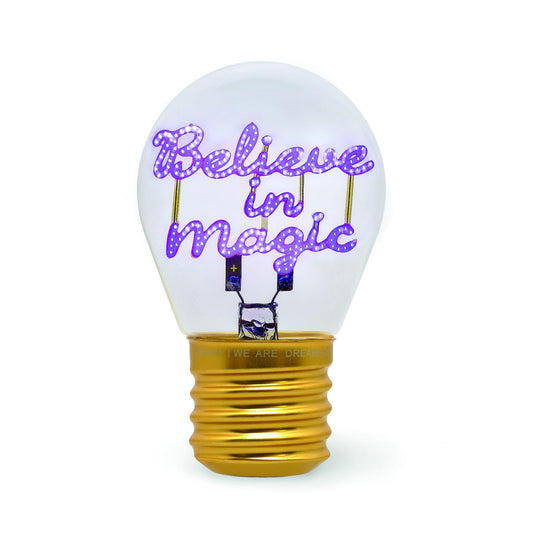 Lámpara bombilla “Believe in Magic” – Un toque de luz y fantasía para tu escritorio