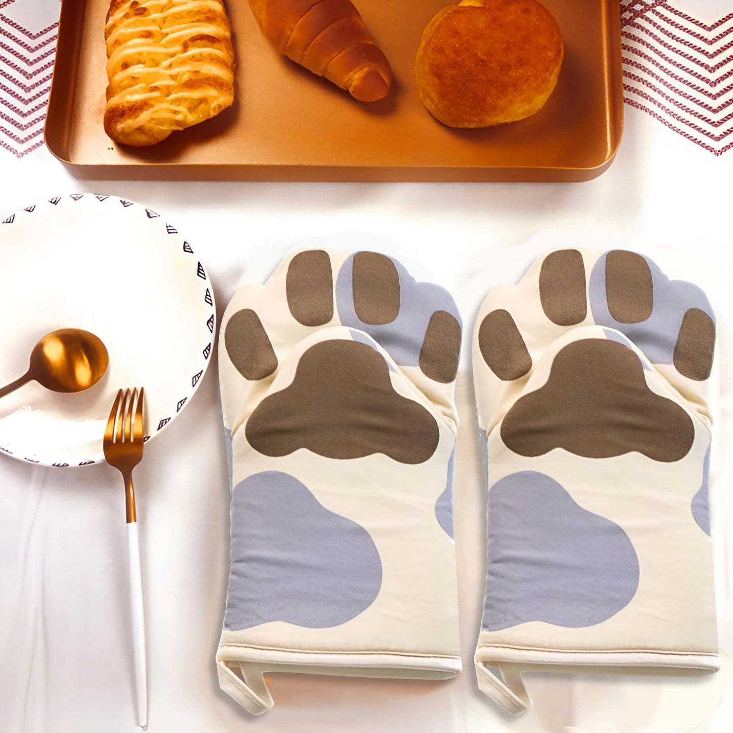 Guantes de horno huella de gato – Protección con garra y ternura
