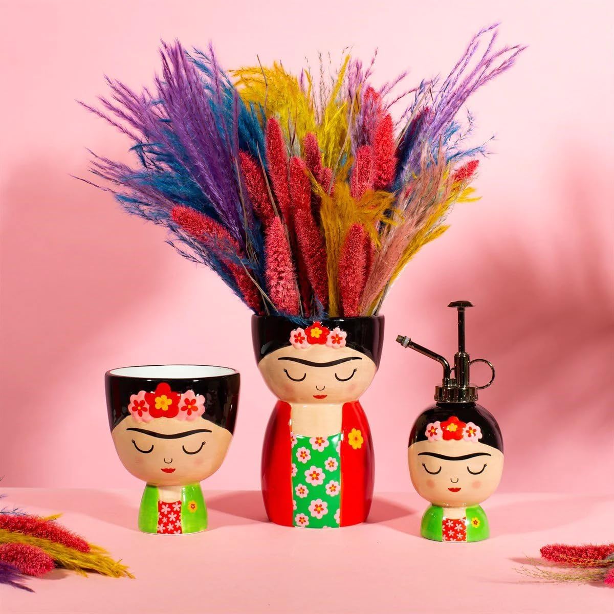 Sass & Belle Jarrón FLorero Frida Kahlo, Multicolor, Única