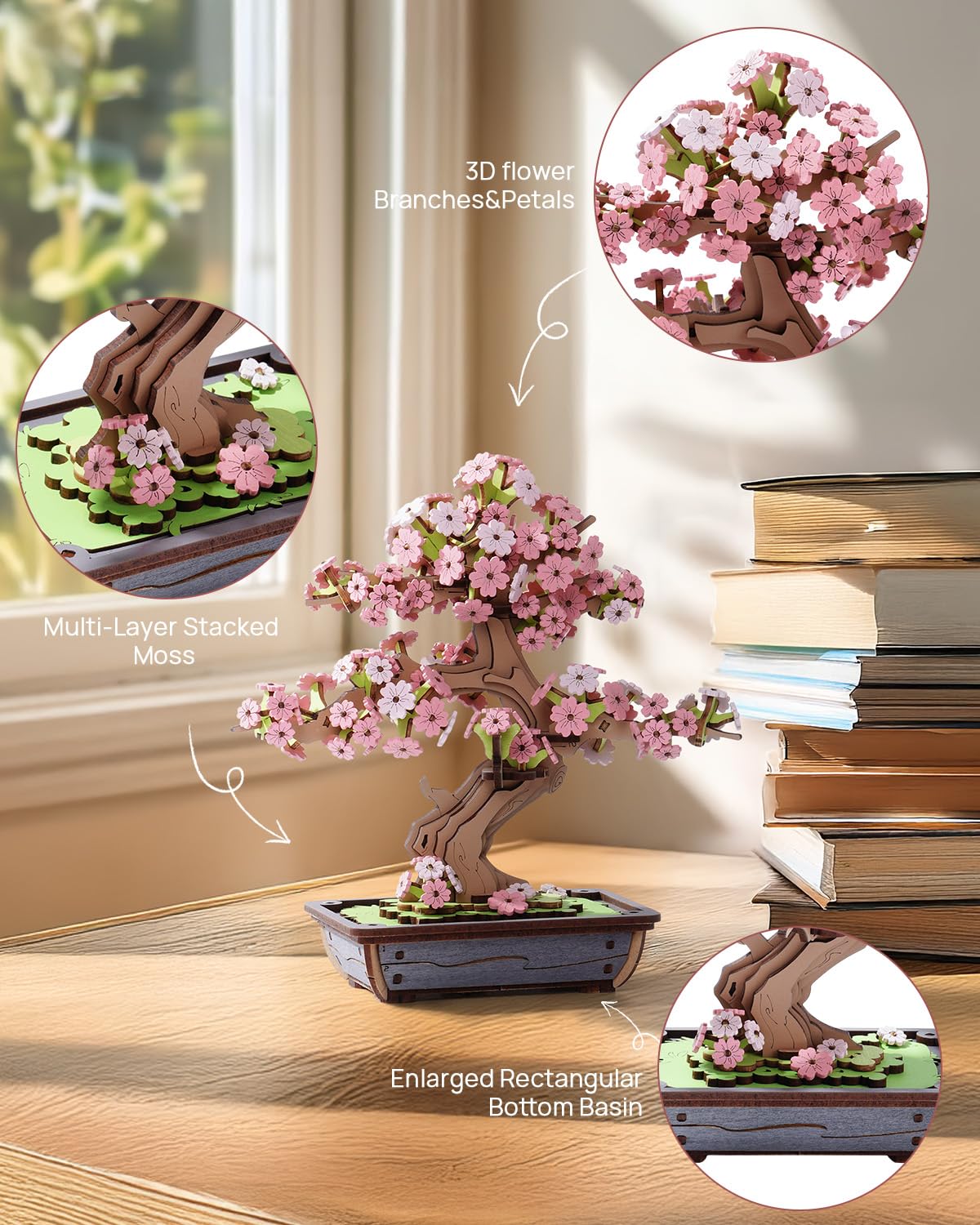 Puzzle 3D Bonsái Sakura – Jardinería Zen sin Tijeras