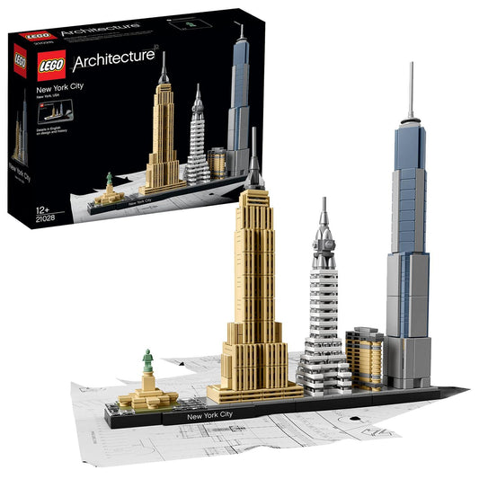 LEGO Architecture Ciudad de Nueva York Set de Construcción de Ciudad, Maqueta de Monumentos, Decoración de Oficina y Accesorio de Escritorio, Regalo Coleccionable para Hombres y Mujeres 21028