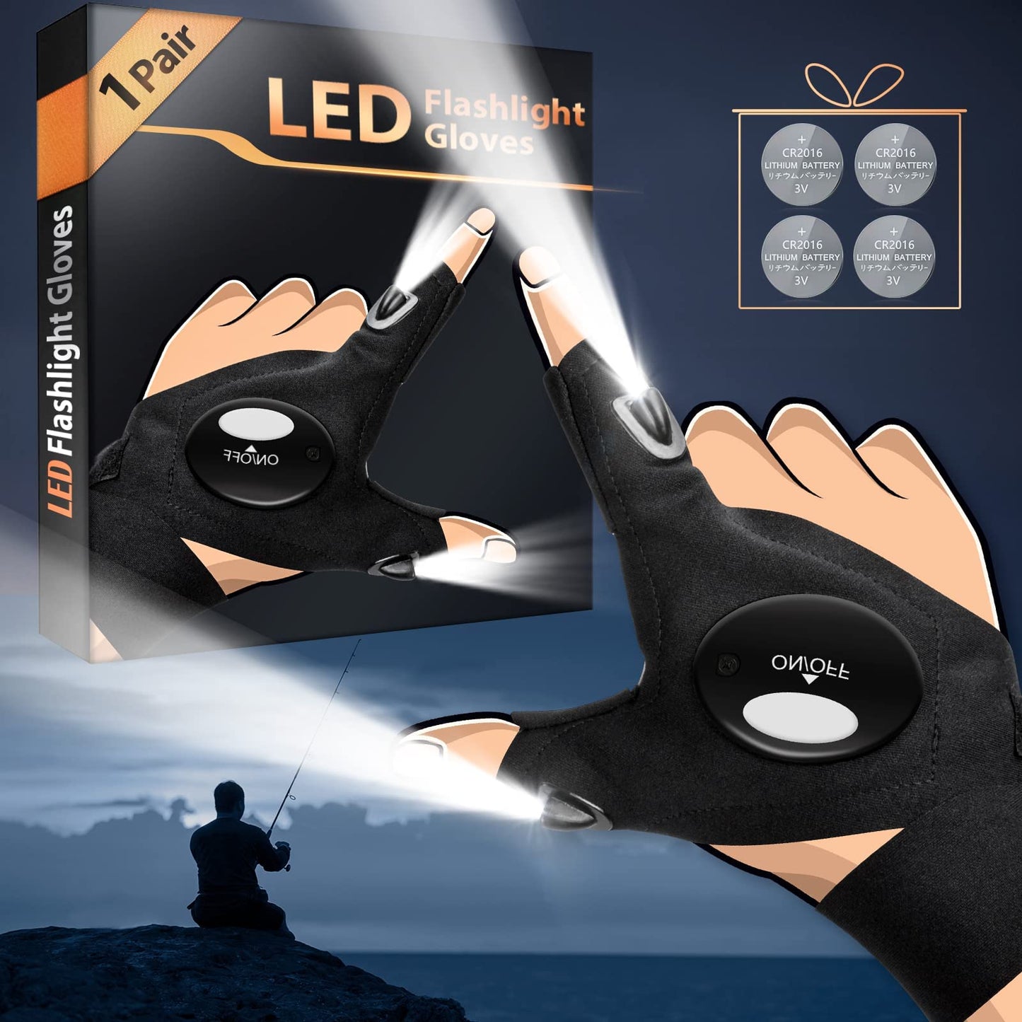 Ideas para Regalar Hombre Regalo Original - Regalos Originales para Hombre Padre Regalos Papa Hombres Cumpleaños Regalos Navidad Calendario de Adviento Guantes Con Luz LED Trabajo Gadgets Tecnologicos