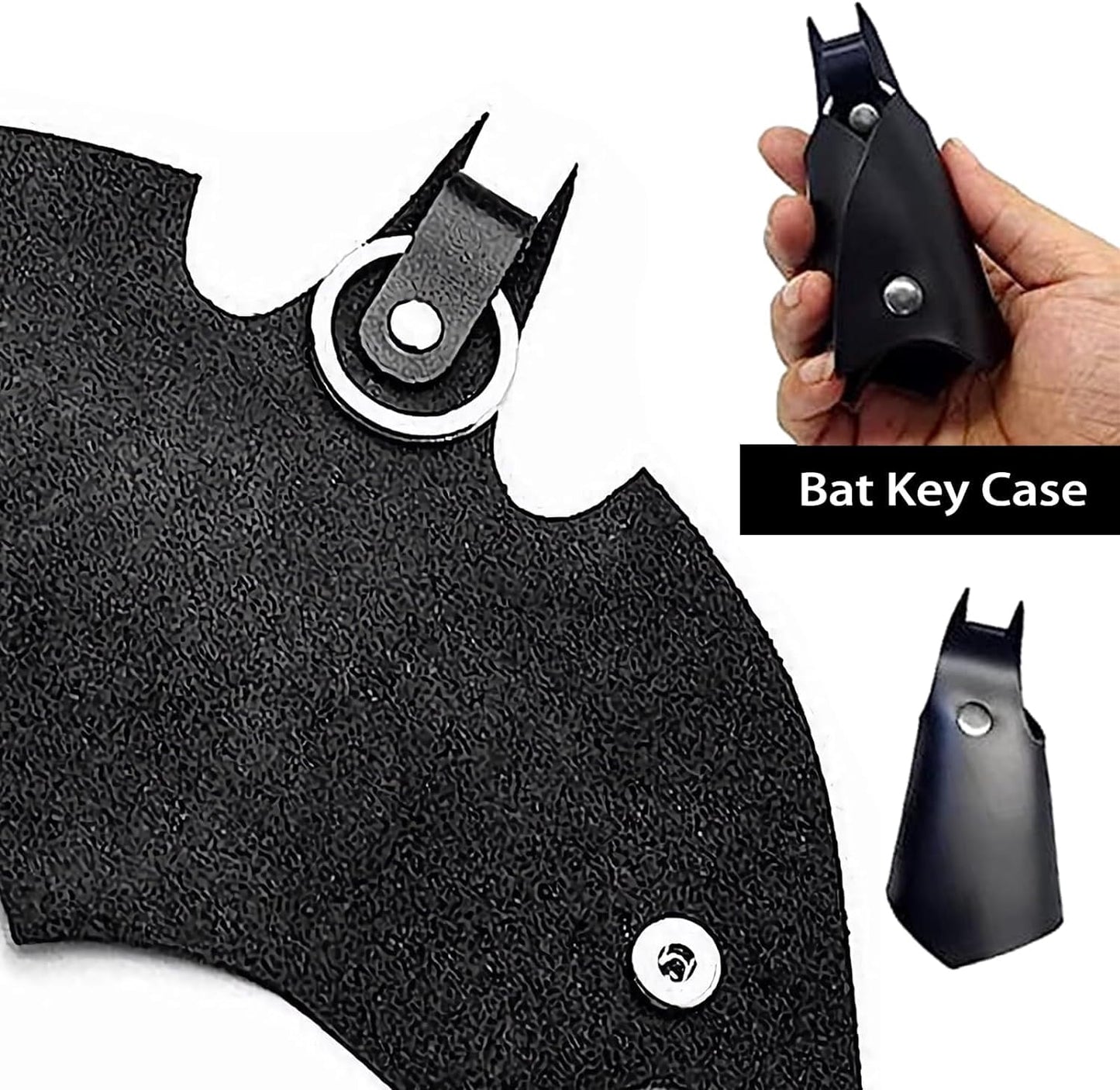 Ahaimy Llavero Batman, funda para llaves de piel sintética de Batman, funda para llaves de piel sintética, llavero de murciélago, llavero de cuero para coche, organizador de llaves, para todo tipo de