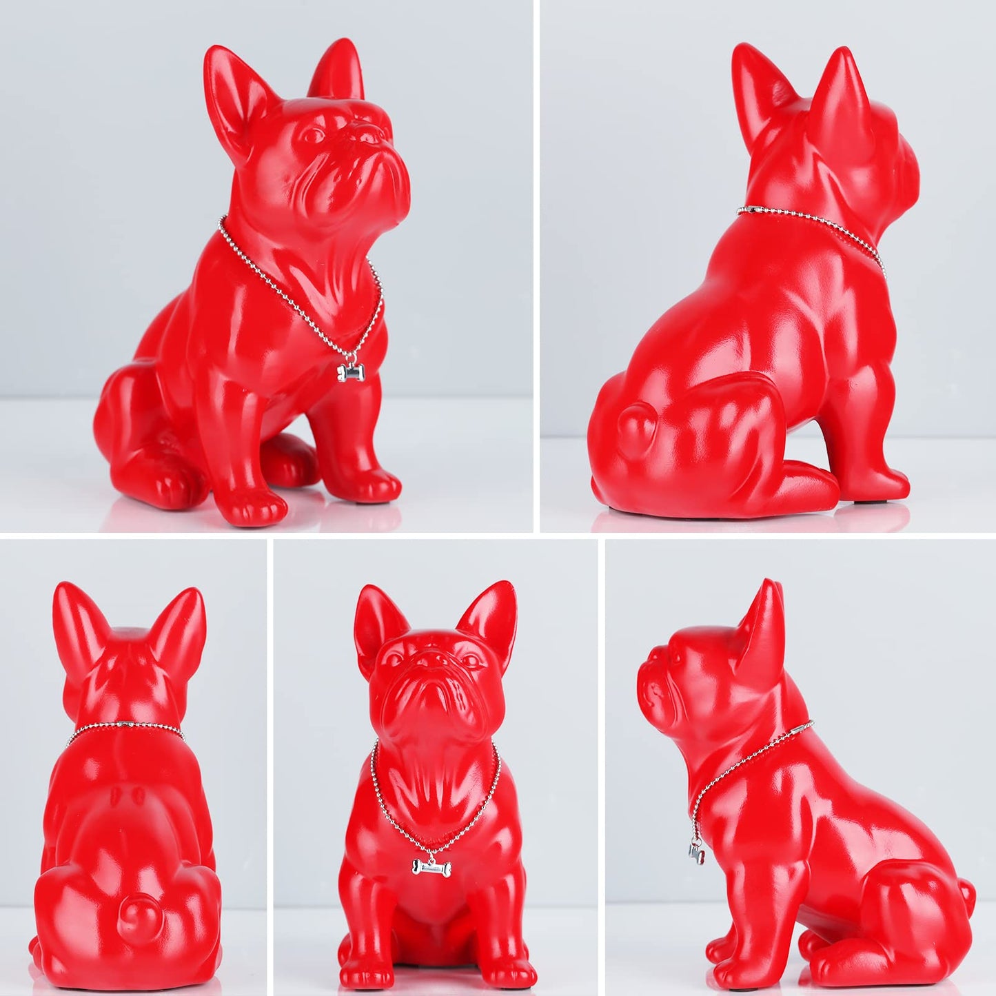 suruim Estatua de Bulldog inglés de Resina, Escultura Francesa, decoración del hogar, Figuras coleccionables Modernas, Artes para Perros, decoración de Escritorio 9 Pulgadas, 7.5 x 4.3 x 9 Pulgadas