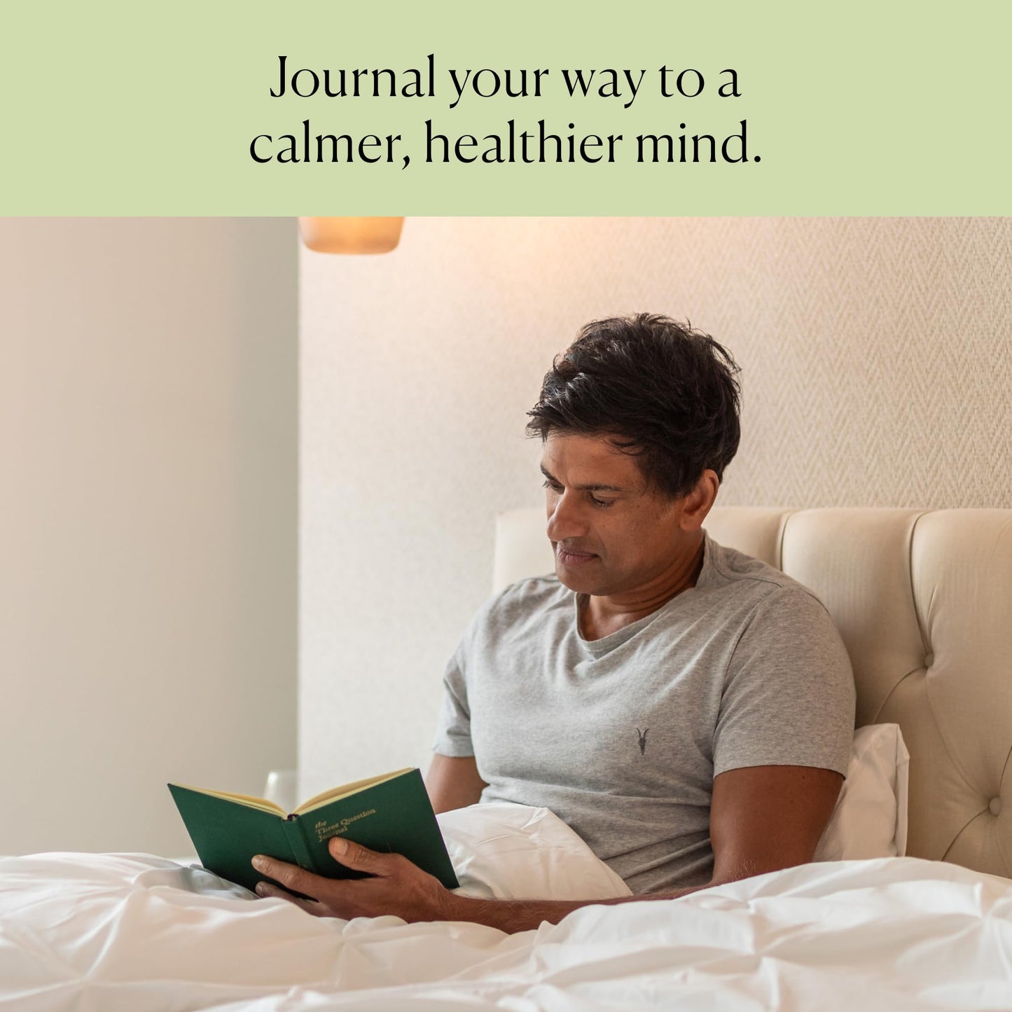 The Three Question Journal Dr. Rangan Chatterjee - Diario diario de gratitud 2024 para atención plena, alivio del estrés, diario guiado para el bienestar mental diario y crecimiento personal, lino