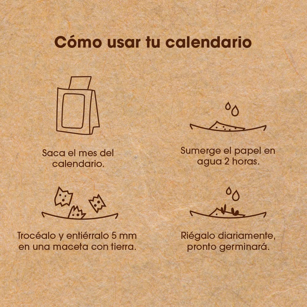 Resetea Calendario plantable, Kraft, 1