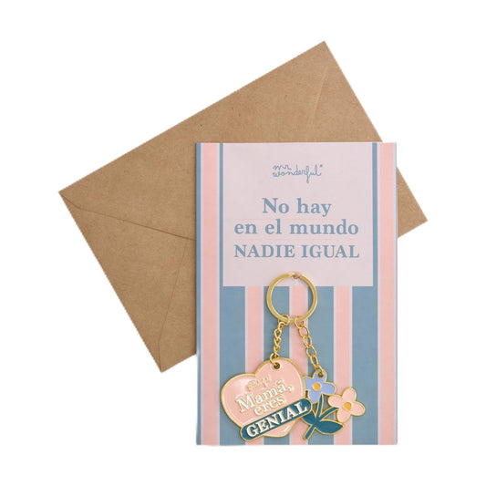 Postal + llavero – “No hay en el mundo otro como tú”