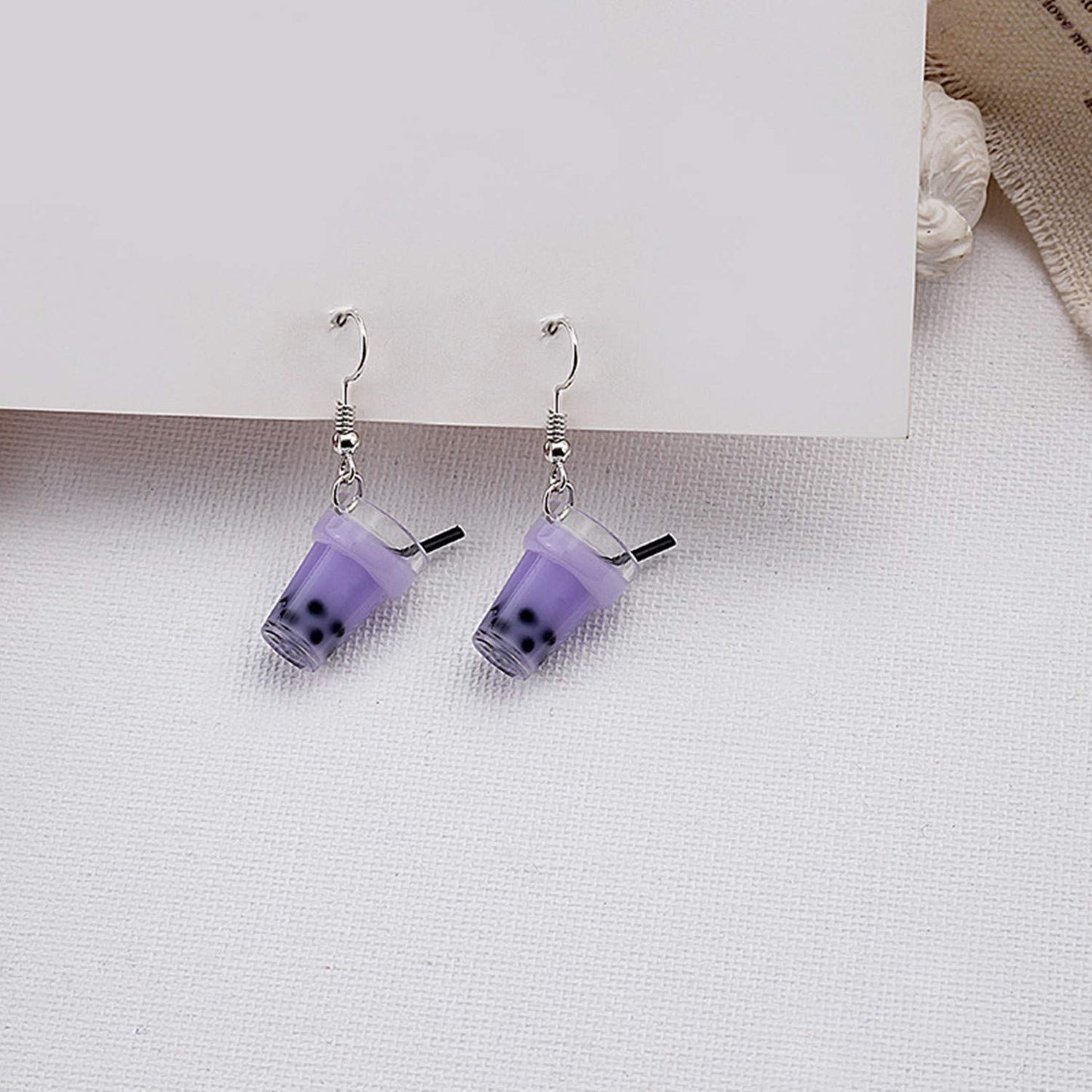 Set 4 pares Pendientes Bubble Tea – Té de Burbujas divertido