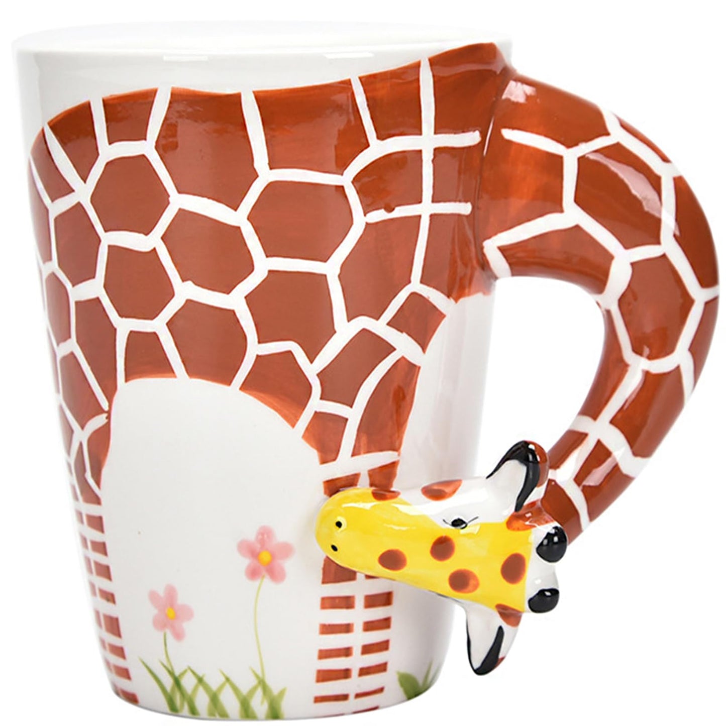 Arawat Divertida taza de café grande con tapa de cerámica, taza de té con cuchara y platillo, 450 ml, taza de café 3D, taza de café divertida, taza de espresso, taza de café, taza de capuchino, regalo