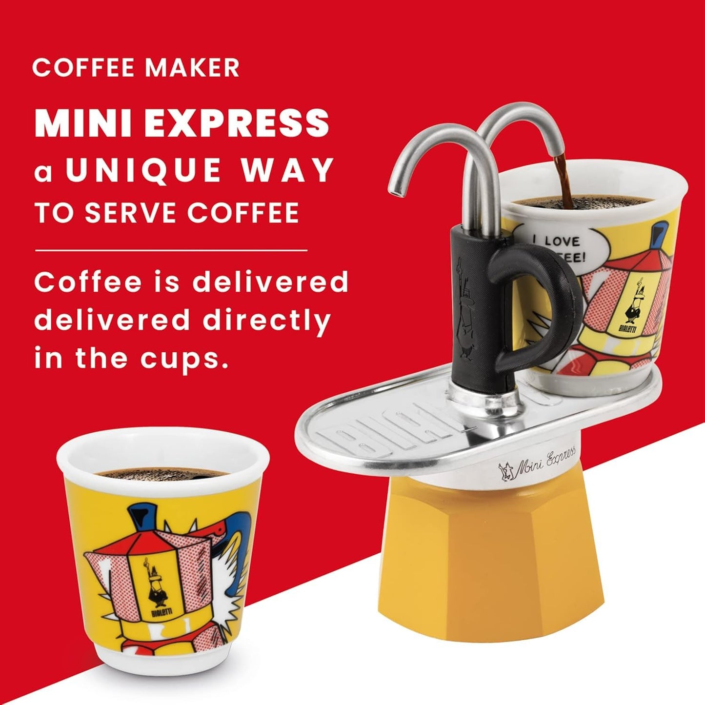 Bialetti Mini Express Amarilla – Espresso Directo a la Taza