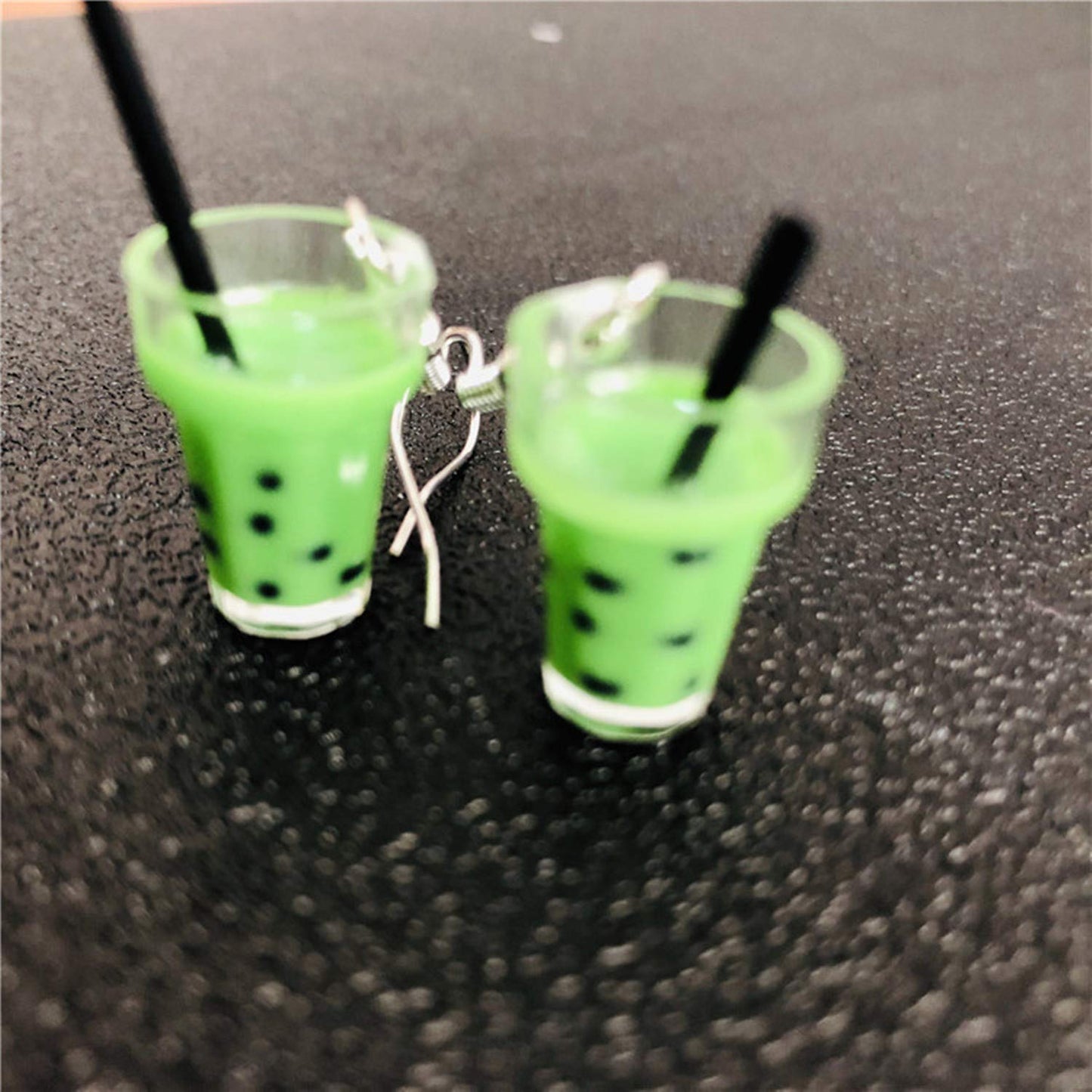 Set 4 pares Pendientes Bubble Tea – Té de Burbujas divertido