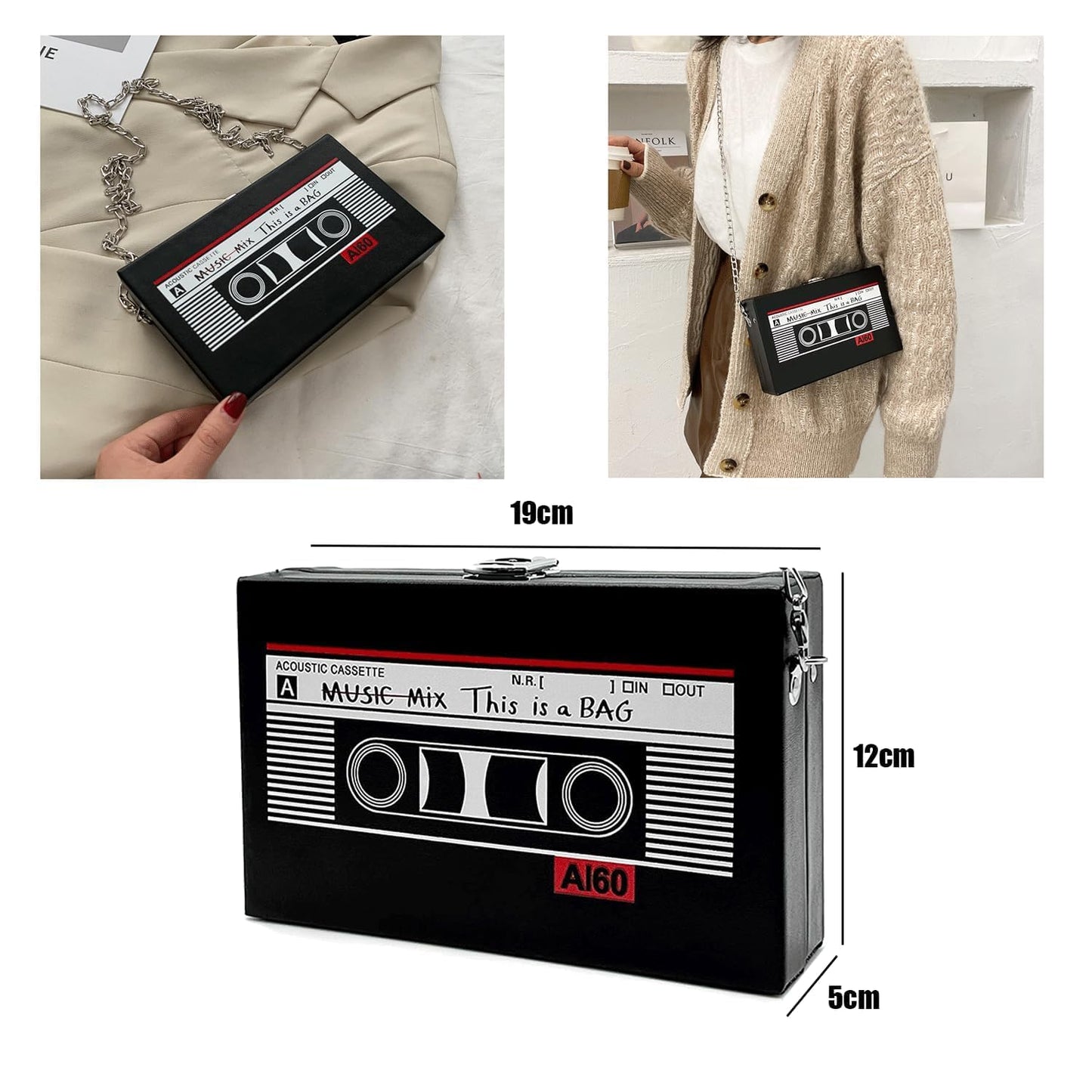 Bolso Bandolera Radio Cassette – Nostalgia Disco de los 90