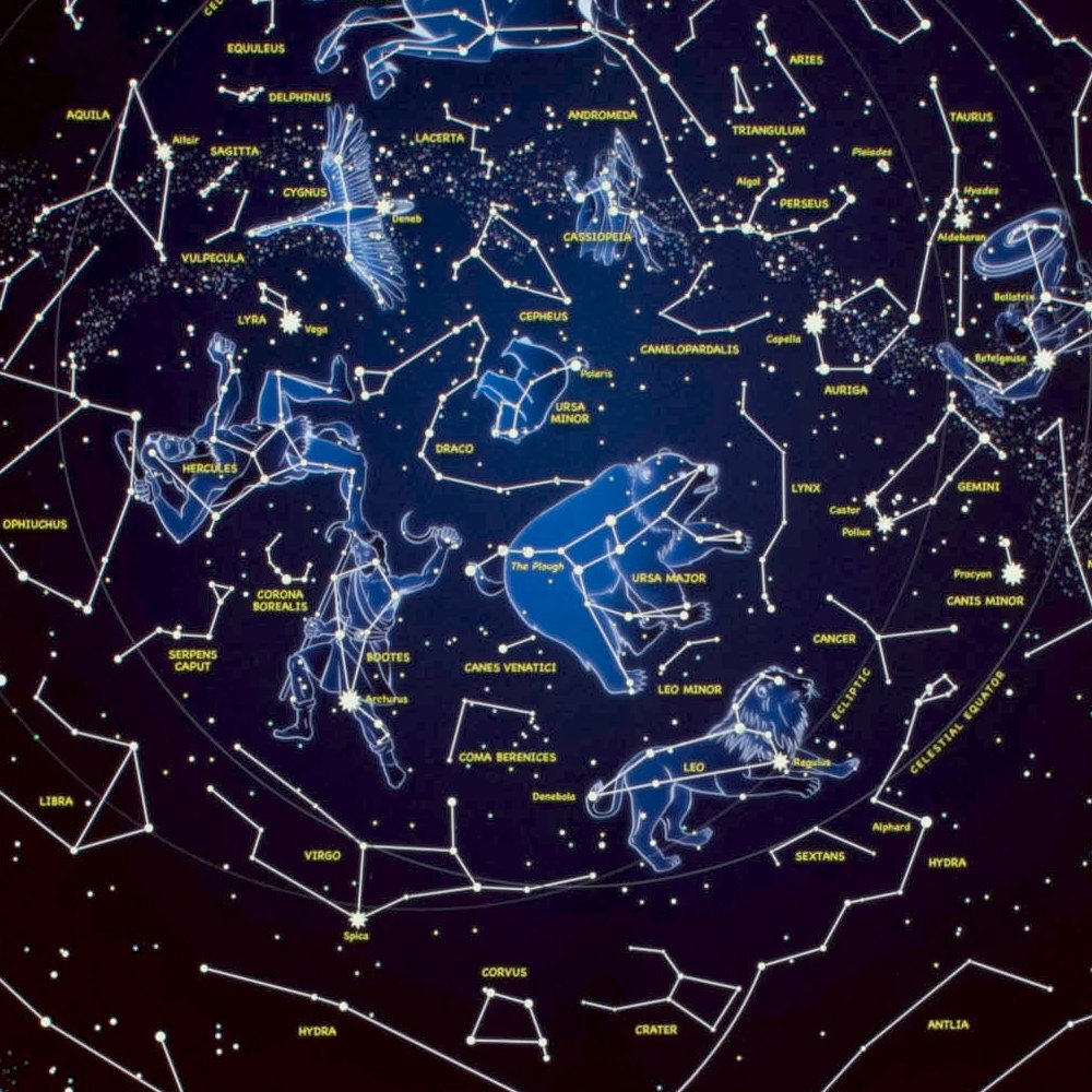 Póster Mapa Estelar Fluorescente – Duerme Bajo las Estrellas Cada Noche