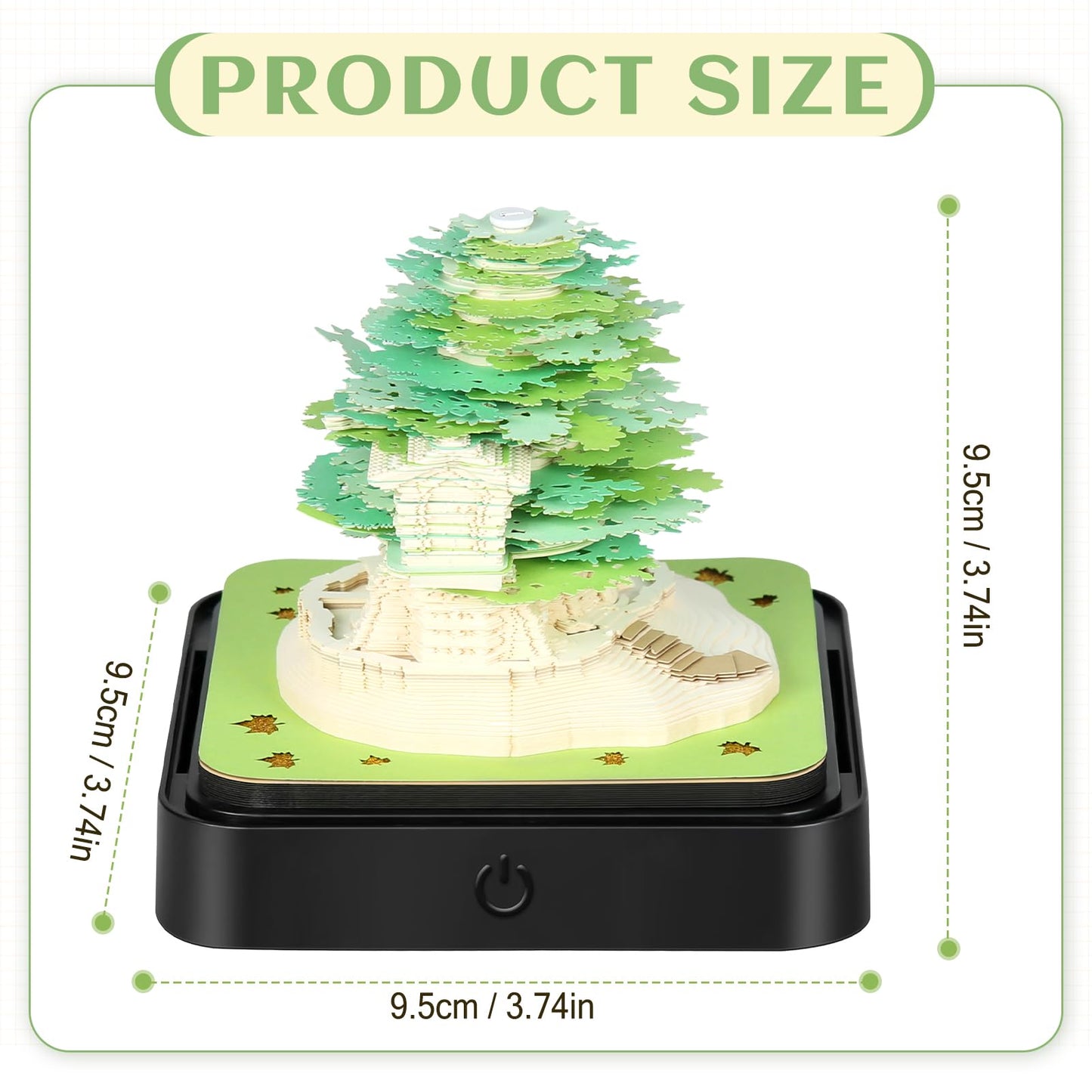 Calendario 3D Templo Sakura 2026 – Escultura de Papel Iluminada