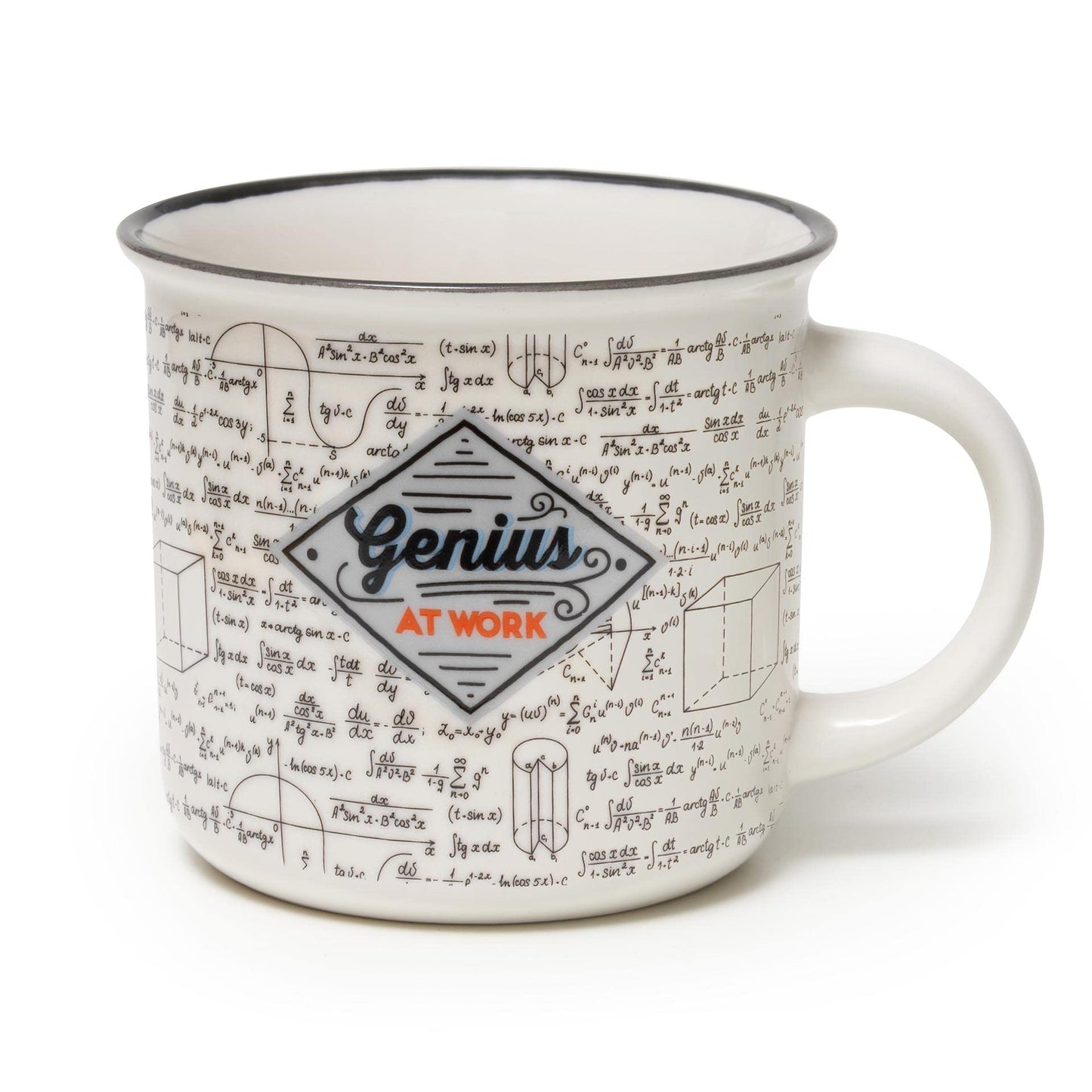 Legami - Cup Puccino, taza de porcelana New Bone China, tema Genius at Work, Take a Break Collection, capacidad 350 ml, lavable en lavavajillas, apto para microondas (CUP0047)