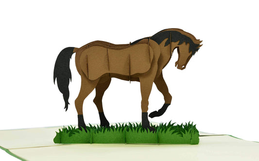 Tarjeta caballo 3D – Un trote que deja huella al abrirla