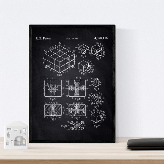 Lámina patente cubo Rubik – El genio en versión póster