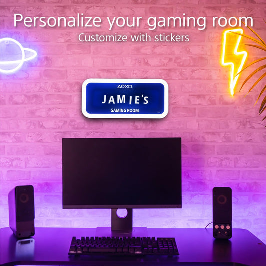 Letrero LED PlayStation personalizable – Tu nombre con luz gamer