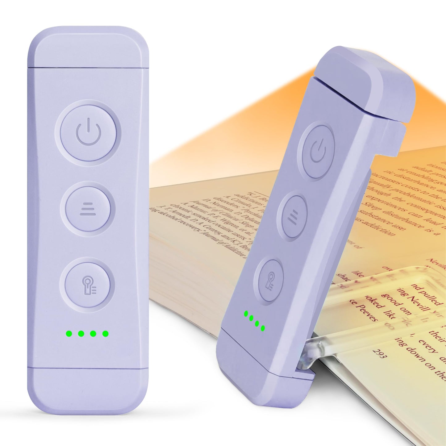 Glocusent Luz Lectura Recargable USB, Lampara de Lectura LED con Pinzas, 3 Colores Ámbar & 5 Brillos Regulables, Compacta y de Larga Duración,Regalo para los Amantes del Libro