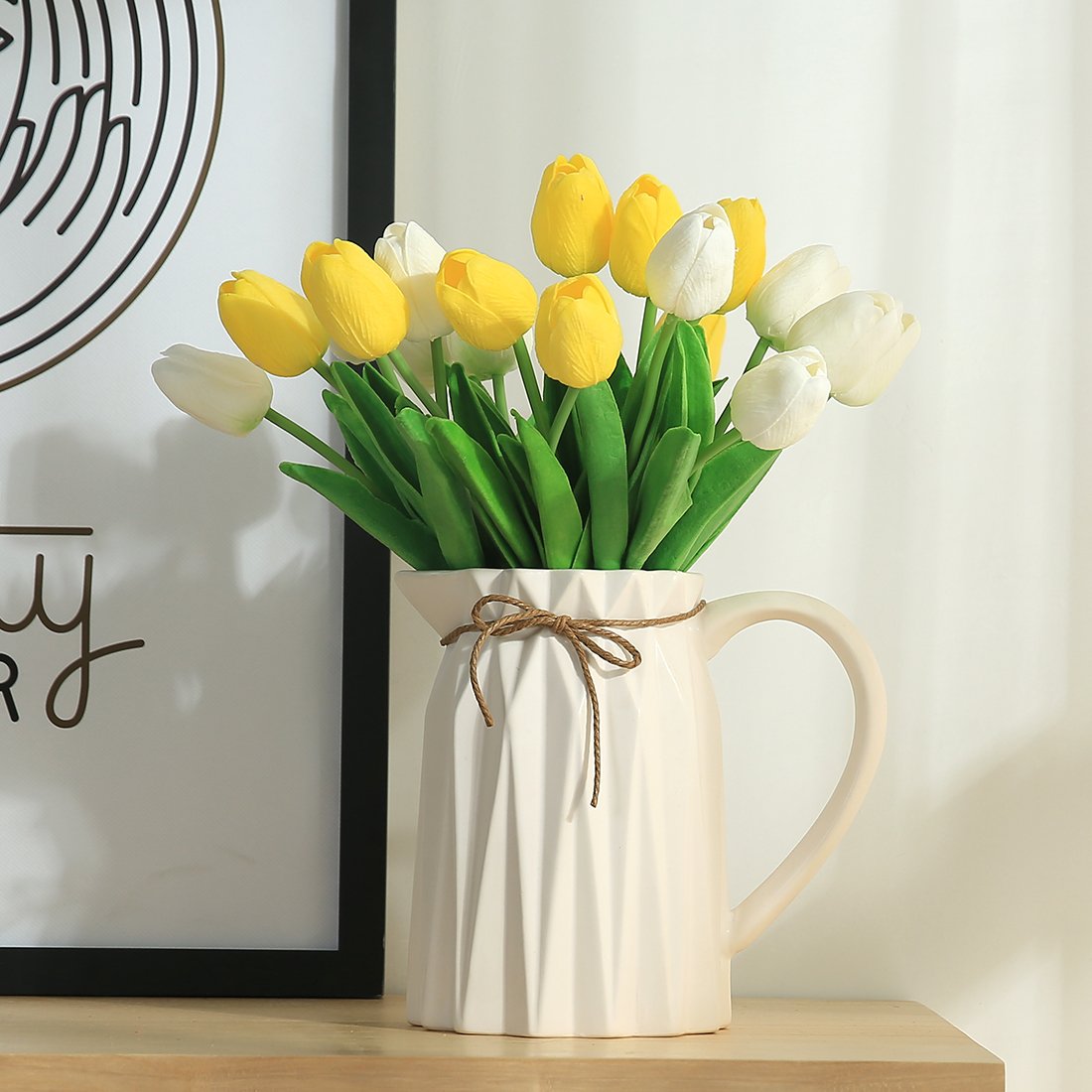 Tulipanes realistas – Ramo artificial con toque natural
