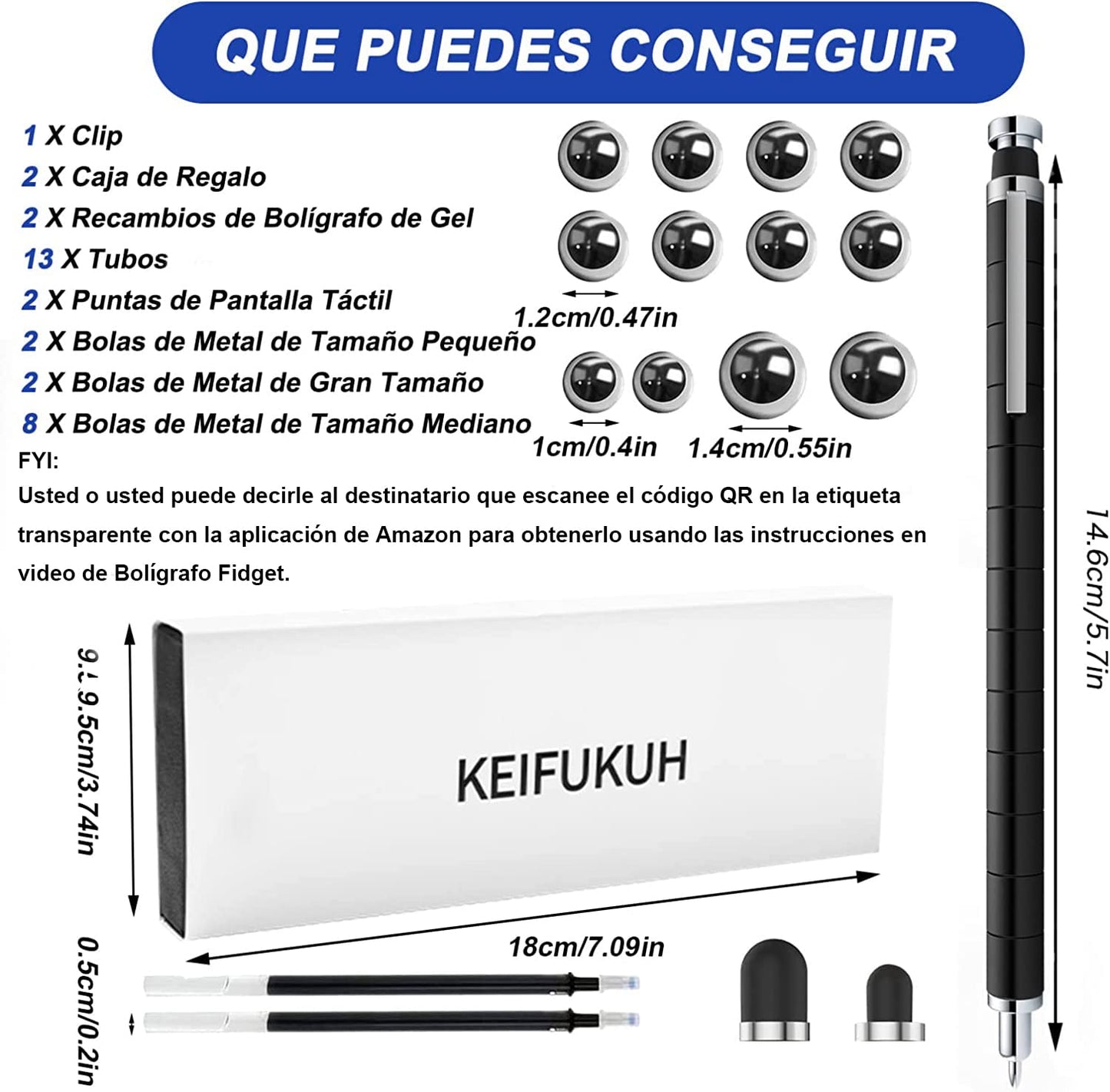 Geniales Bolígrafo Fidget Pen Regalos - Divertidos Regalos Cumpleaños para Hombre, Único Regalo Navidad para Niños 7+ Años, Pascua Regalos Gadget Chico Adolescentes, Regalos Novedad para Novio Marido