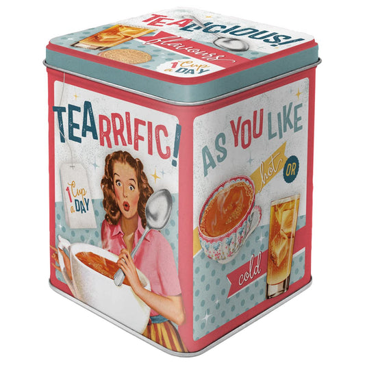 Caja de té retro cocina – Sabor con estilo vintage