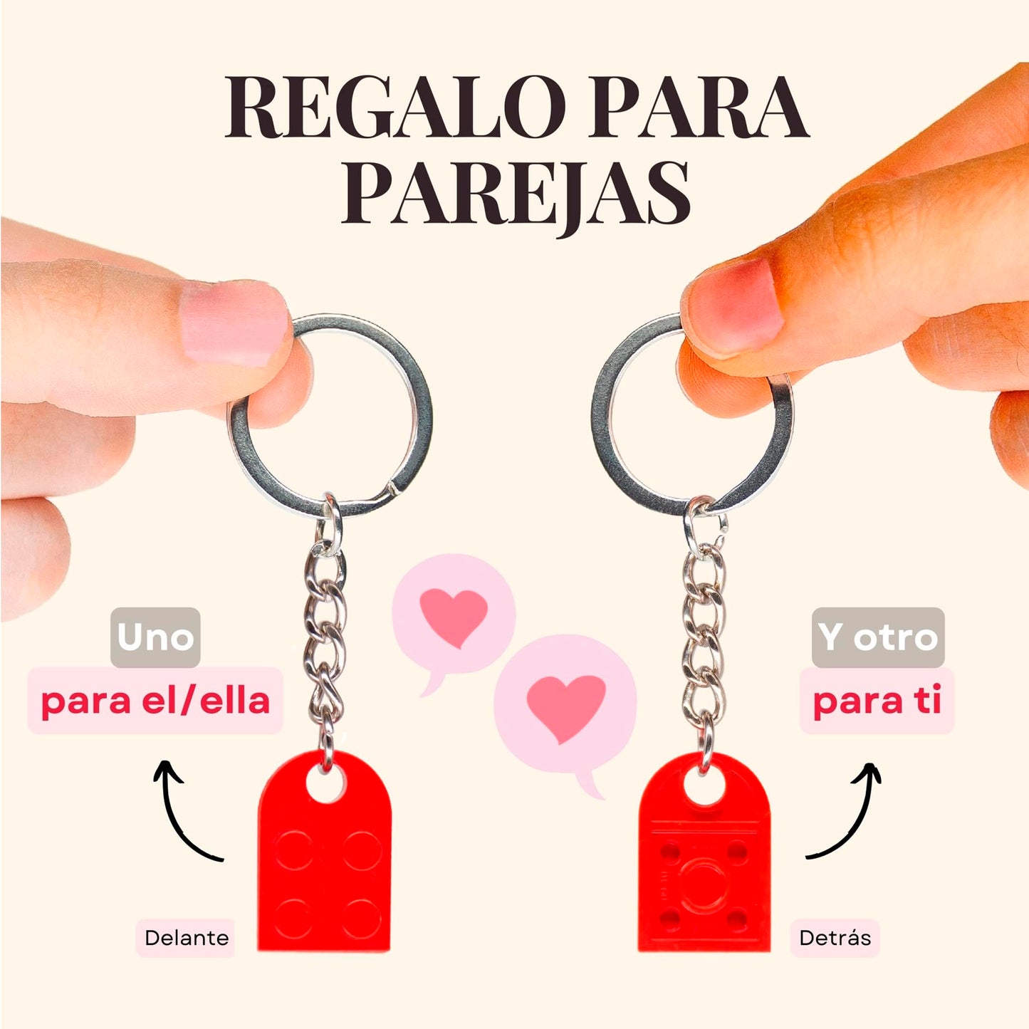 NumeroPhi LegoLove Llaveros Para Parejas Originales | Ladrillos Auténticos | Inauguración Casa Nueva | Bricks de Construcción originales | Idea San Valentin Aniversario Coche Puzzle