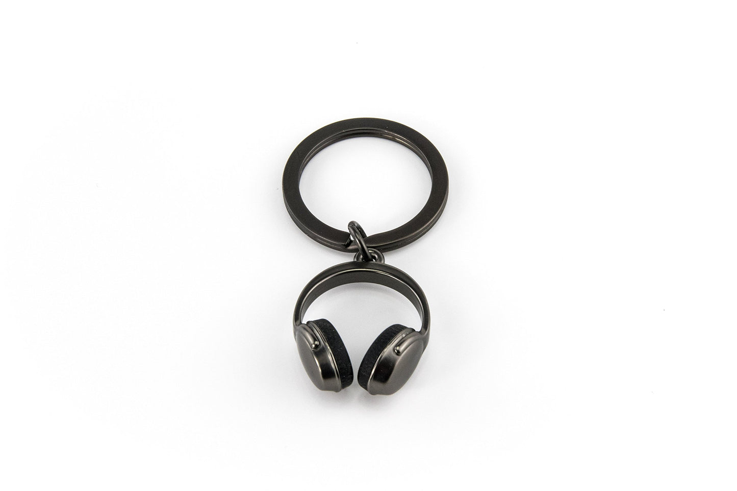 TROIKA Headphone KR17-07/GM - Llavero con Auriculares (Metal Fundido/Silicona, Tendencia: música, Escuchar, Color Gris