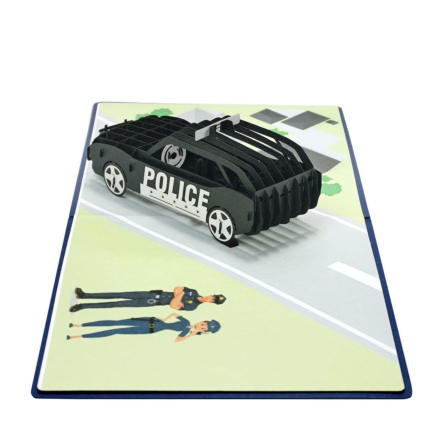 CUTPOPUP - Tarjeta de felicitación para el día del padre del coche de policía, tarjeta de cumpleaños emergente, tarjetas de felicitación 3D, tarjeta de felicitación emergente