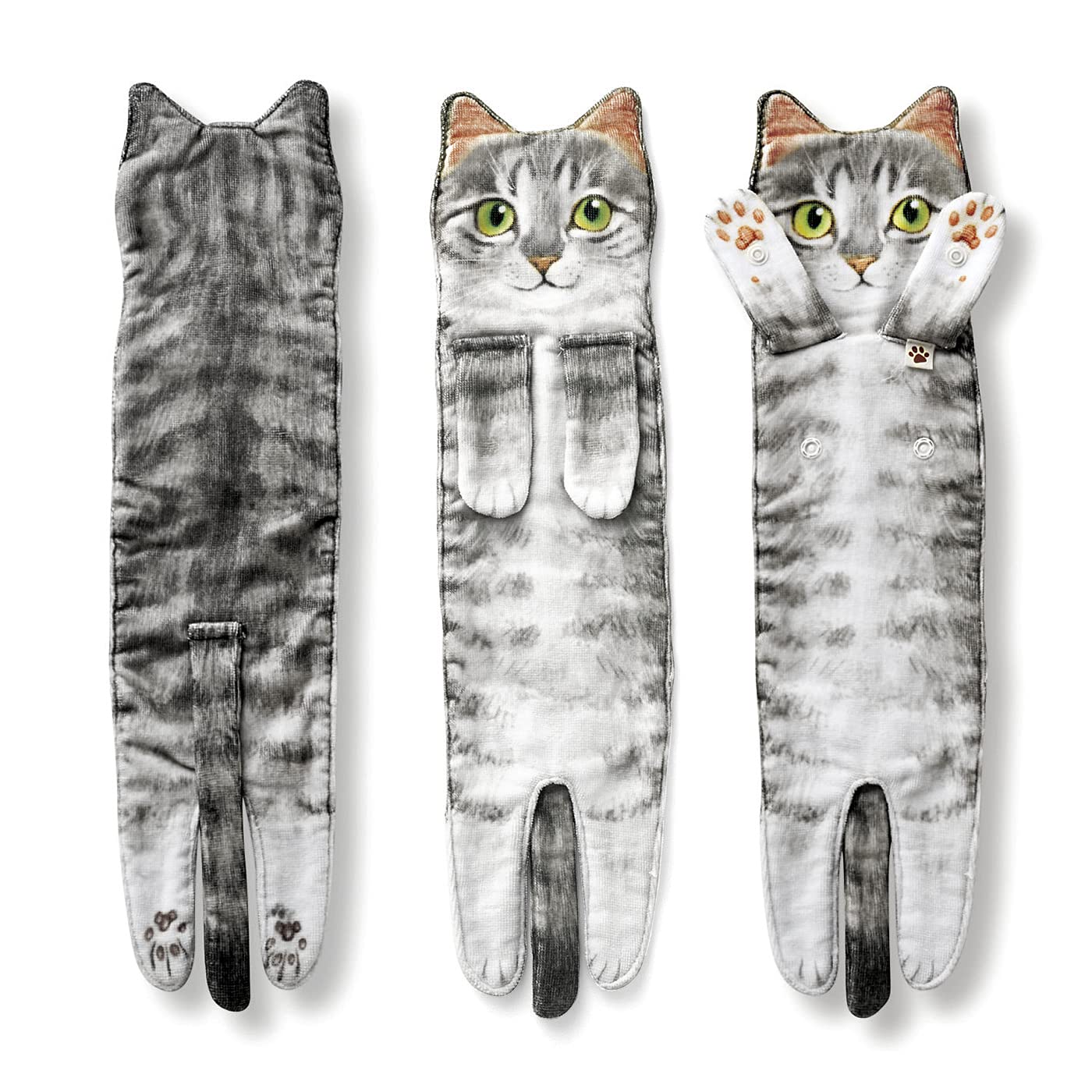 AGRIMONY Divertidos Gatos Toalla de Mano-Decoración Gato Toalla Colgantes para Baño Trapos de Cocina-Animal Absorbente Suave Toallas-Regalos Graciosos para Originales Mujer Amantes de Los Gatos-Gris