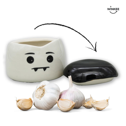 Recipiente ajo vampiro – Guarda y tuesta con estilo oscuro
