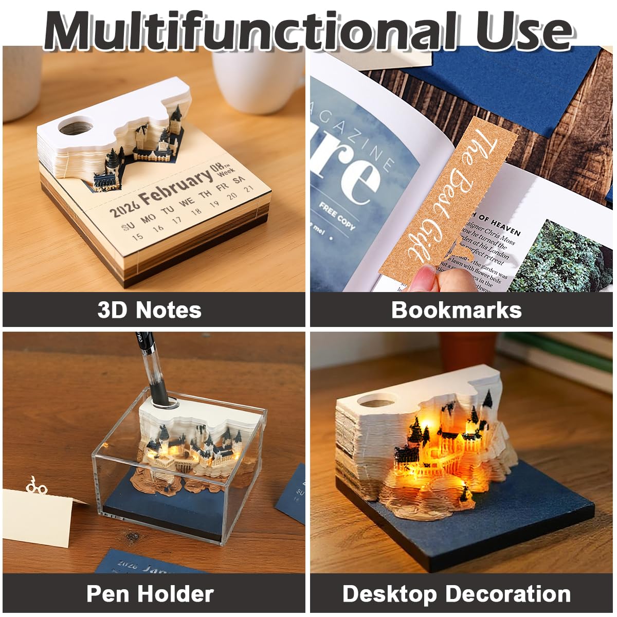 Calendario 3D Castillo Mágico 2026 – Un Palacio de Fantasía Iluminado