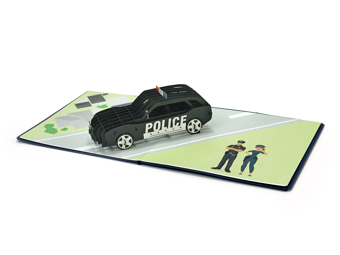 CUTPOPUP - Tarjeta de felicitación para el día del padre del coche de policía, tarjeta de cumpleaños emergente, tarjetas de felicitación 3D, tarjeta de felicitación emergente