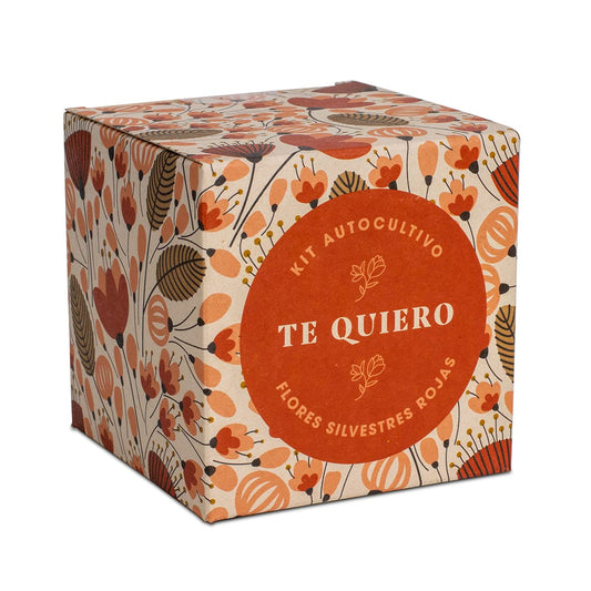 Kit “Díselo con flores – Te quiero” – Amapola, lino y un mensaje con raíces