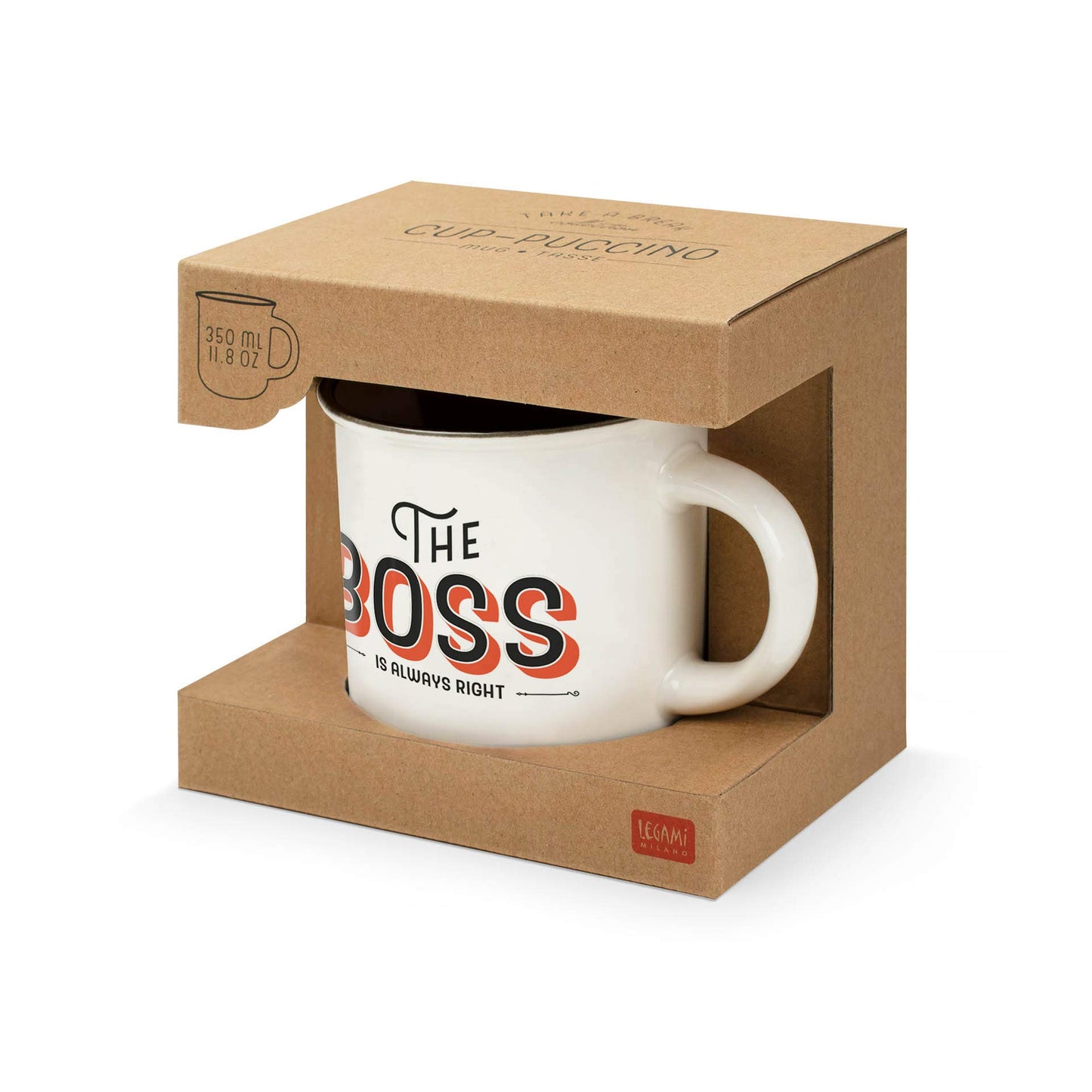 Legami Cup-Puccino The Boss - Taza, porcelana, 350 ml, multicolor