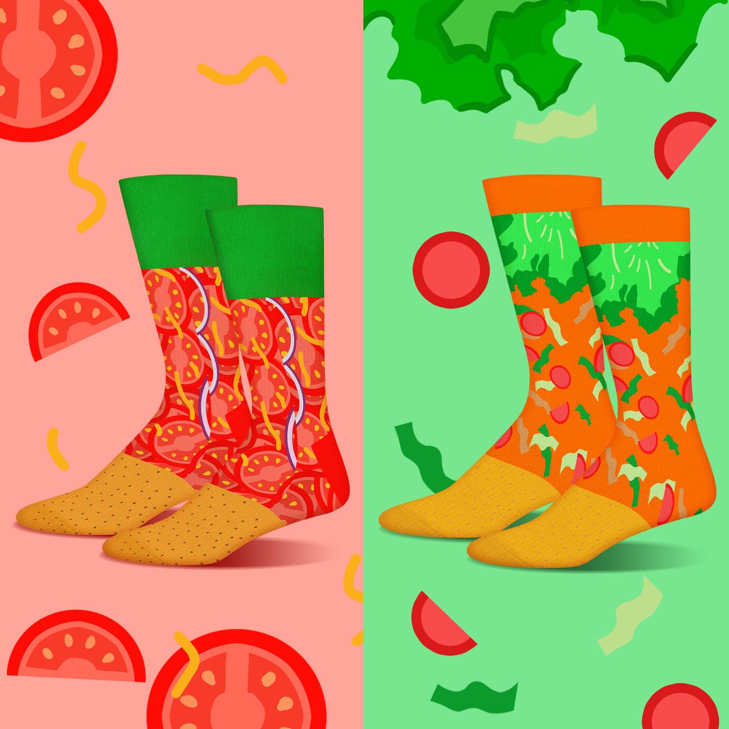 AGRIMONY Calcetines Taco Hombre Divertidos - Personalizados Originales Dibujos Estampados Graciosos Frikis Colores Arte Comida - Regalos Originales Navidad Cumpleanos para Adolescentes-2 pares