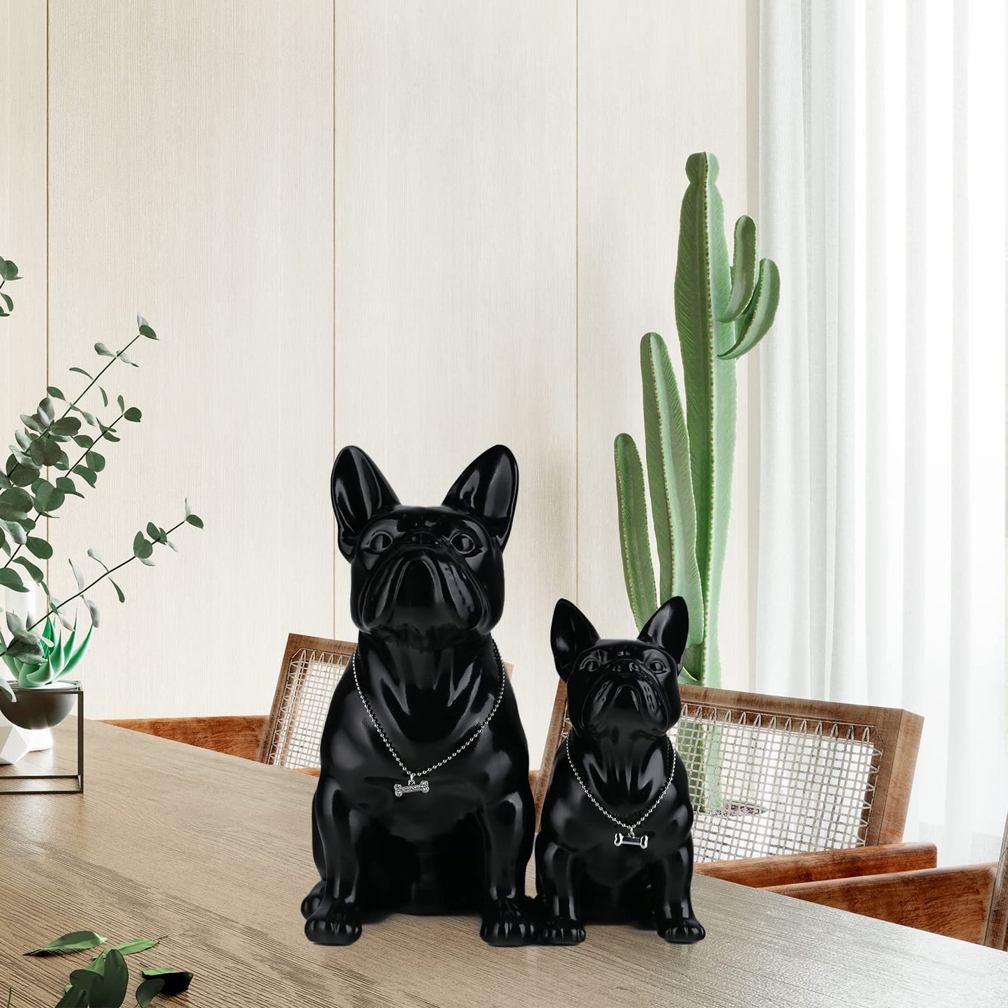 suruim Estatua de Bulldog inglés de Resina, Escultura Francesa, decoración del hogar, Figuras coleccionables Modernas, Arte para Perros, decoración (Negro, 12.2 Pulgadas), 10.6 x 5.9 x 12.2 Pulgadas