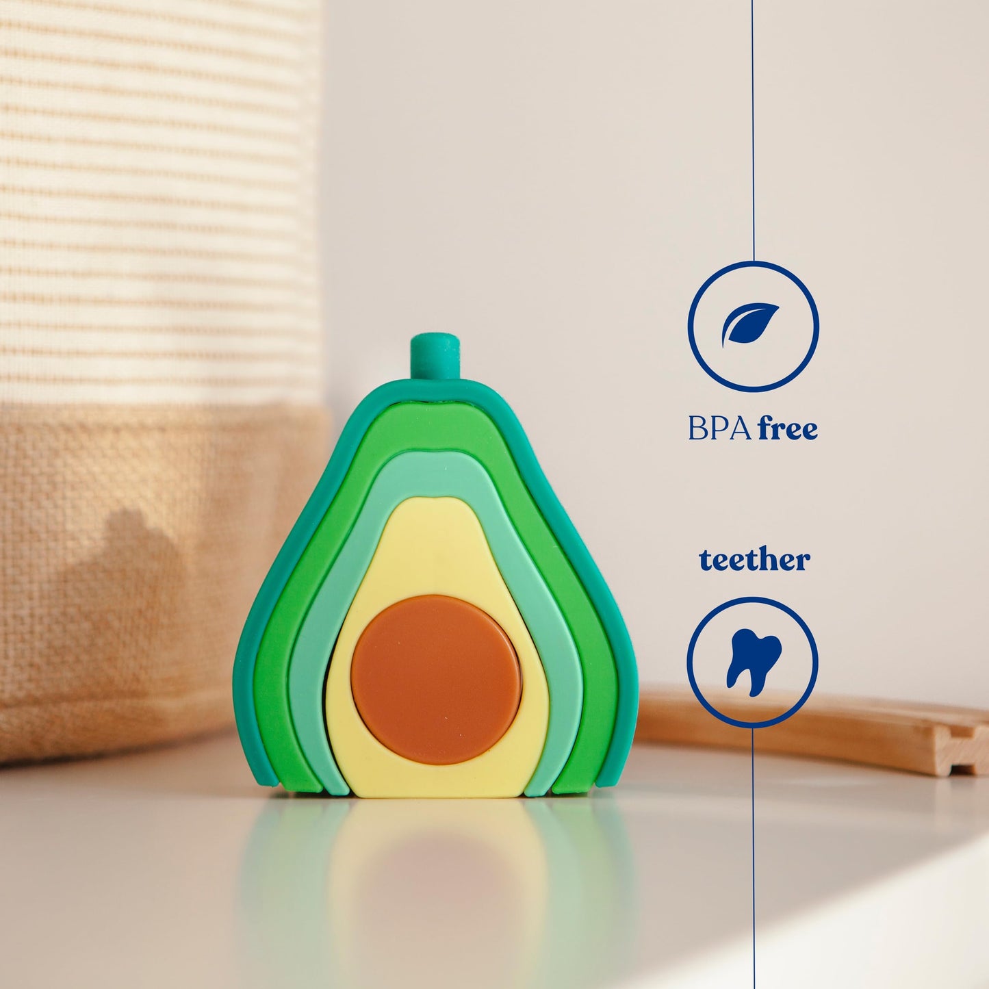 Aguacate Apilable Montessori – Diversión Saludable para Bebés