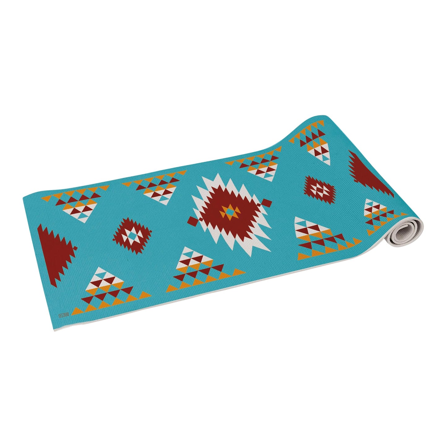 DOIY - Esterilla de Yoga Antideslizante - Estampado de Alfombra Navajo - Equipada con Cojín de Apoyo - Asas para Transporte - Esterilla de Pilates Gruesa - Colchoneta de Ejercicios - 60x173x0,6 cm