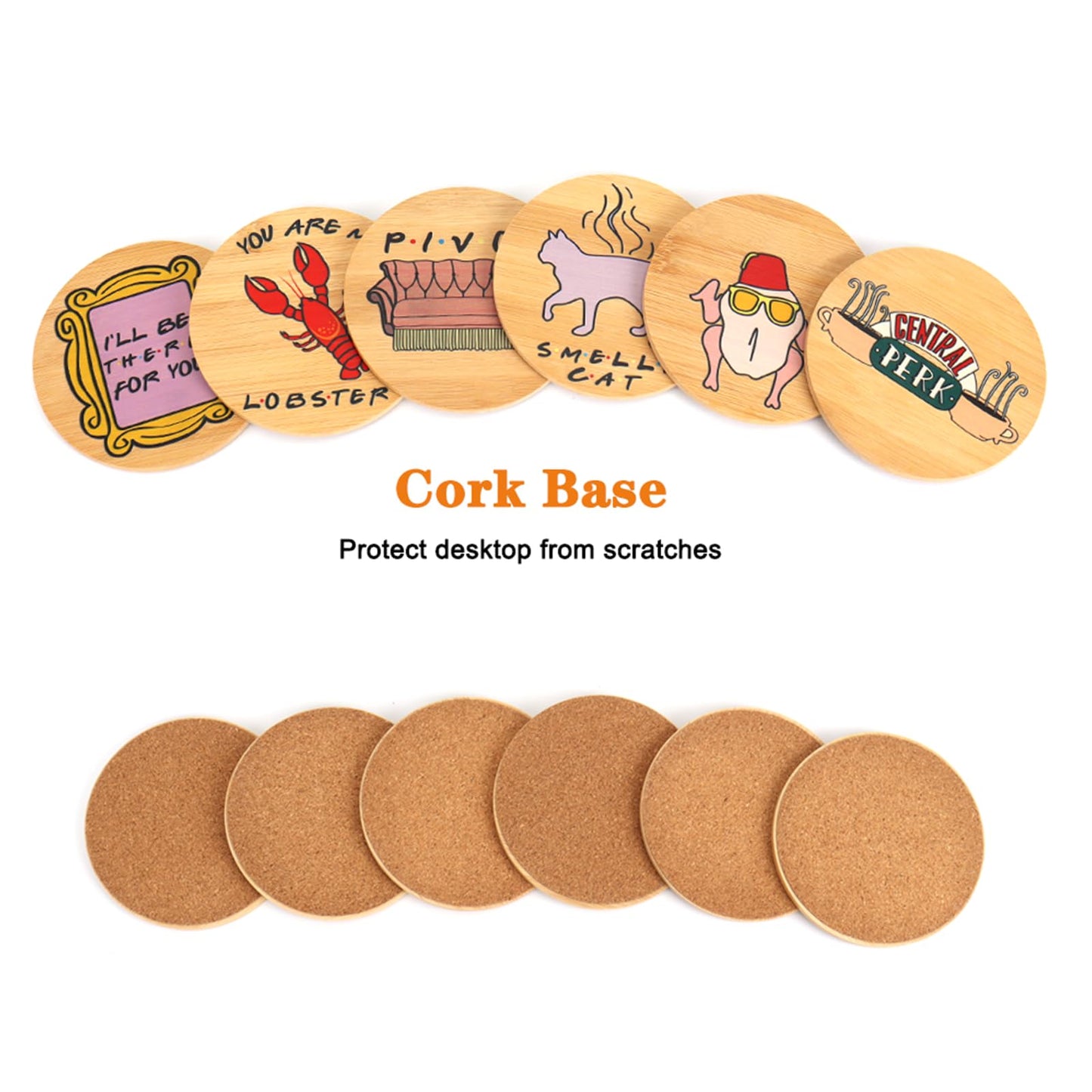 Posavasos Friends (6 piezas) – Langosta, sofá y nostalgia en cada sorbo