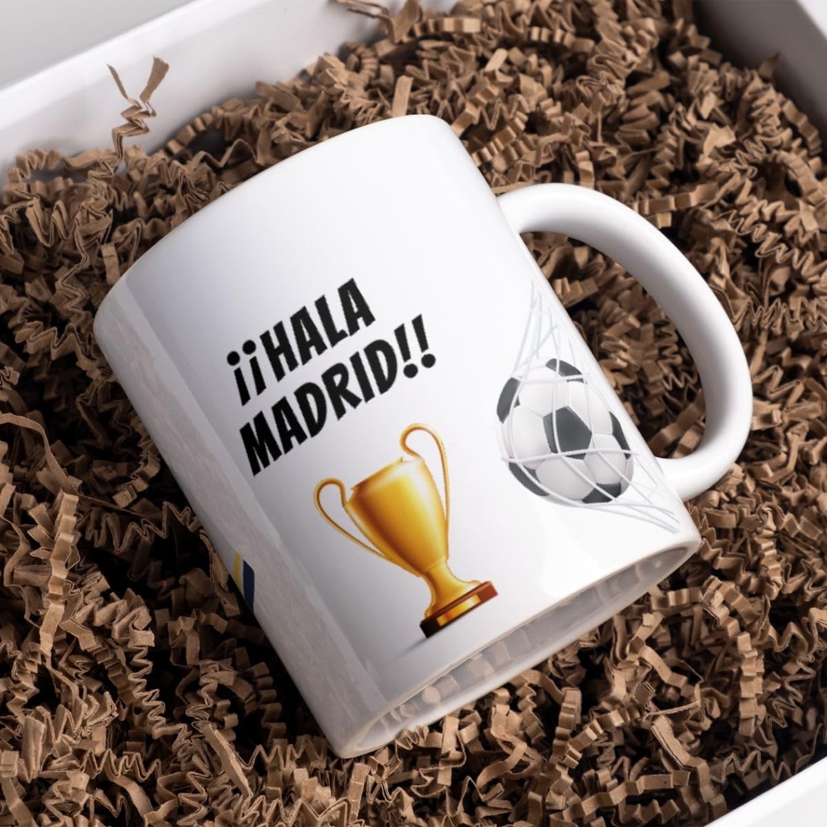 Taza Personalizada Fútbol | Tazas de Desayuno Real Madrid | Regalo Original para Aficionados del Futbol | Cosas de futbol para Niños | Regalos Mundial Futbolistas (Real Madrid)