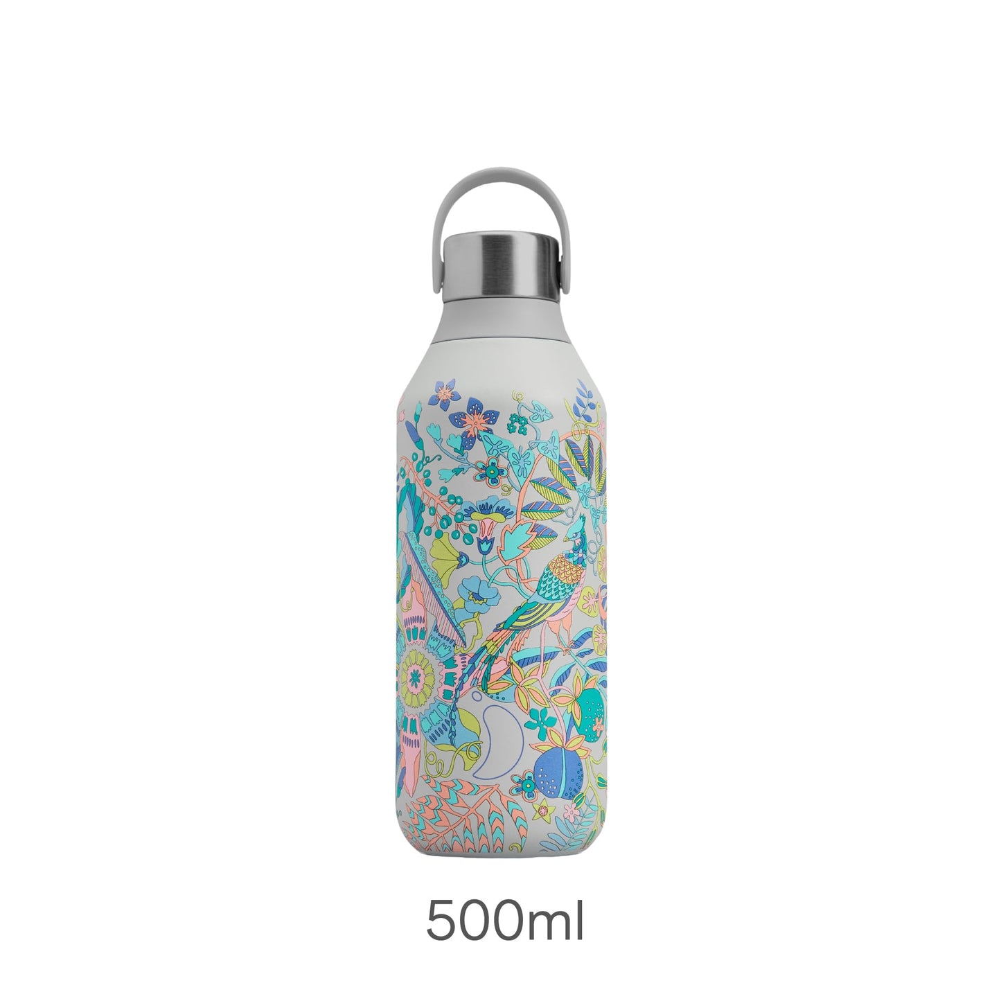 Chilly's Bottle Serie 2 - Botellas térmicas de Acero Inoxidable con gollete Suave y asa - Liberty - Tropical Trails, 500ml