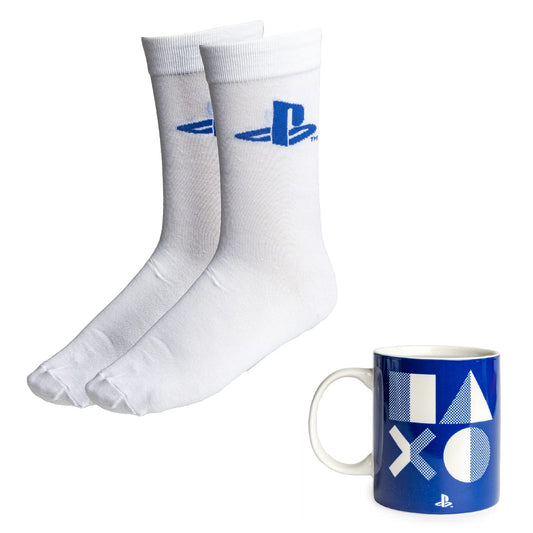 Paladone Juego de tazas y calcetines de Playstation, producto oficial de juego