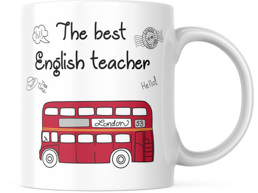TAZA PERSONALIZADA PARA PROFESORA DE INGLÉS | THE BEST ENGLISH TEACHER | TAZAS ORIGINALES PARA REGALAR DE CERÁMICA Y CON CAPACIDAD DE 350ML | REGALOS ORIGINALES |
